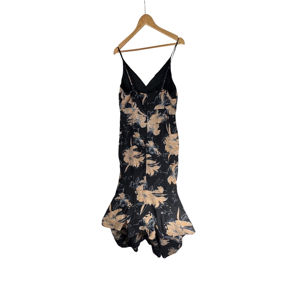 Lulus Darling Daylily Black Floral High-Low Maxi‎ Length Ruffle Trim Dress - Picture 4 of 9